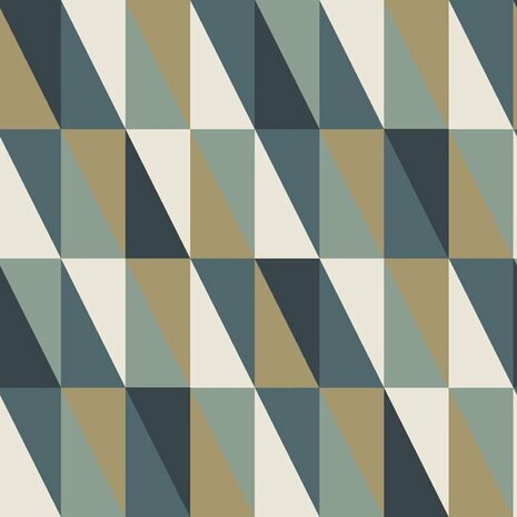 Esta Art Deco 139197 - Groen - Goud - Blauw Behang