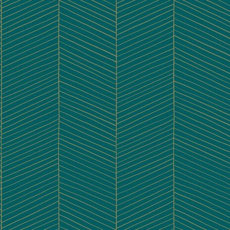 Esta Art Deco 139200 - Groen - Goud - Blauw Behang