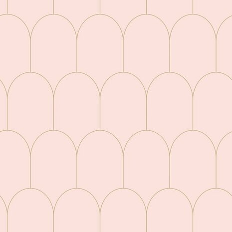 Esta Art Deco 139201 - Roze - Goud Behang