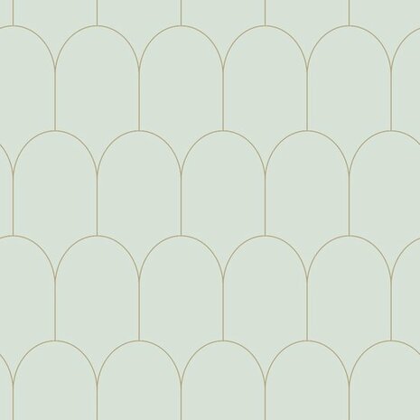 Esta Art Deco 139202 - Groen - Goud Behang