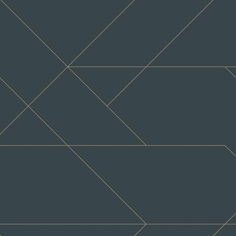 Esta Art Deco 139213 - Goud - DonkerBlauw Behang