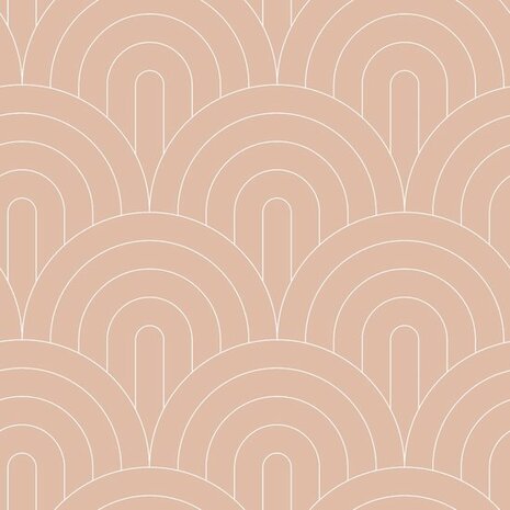 Esta Art Deco 139218 - Terracotta - Roze - Oranje Behang