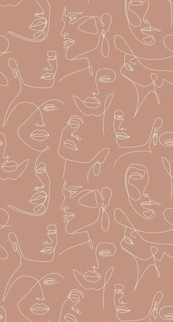 Esta Art Deco Fotobehang 158960 - Terracotta - Roze Behang