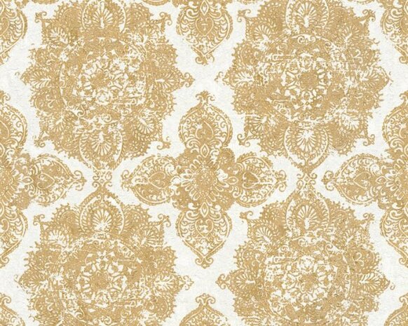 AS Creation Trendwall | 37090-2 - 370902 - Goud / Wit Behang