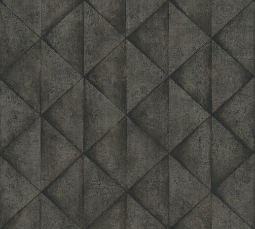 AS Creation Industrial 37742-5 - 377425 - Zwart / Grijs Behang