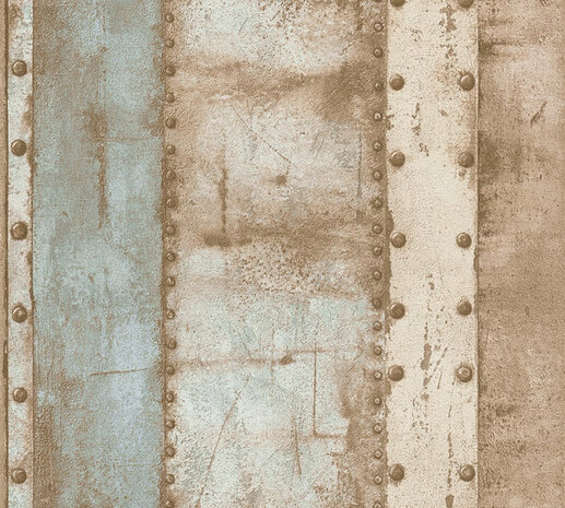 AS Creation Industrial 37743-1 - 377431 - Beige / Blauw Behang