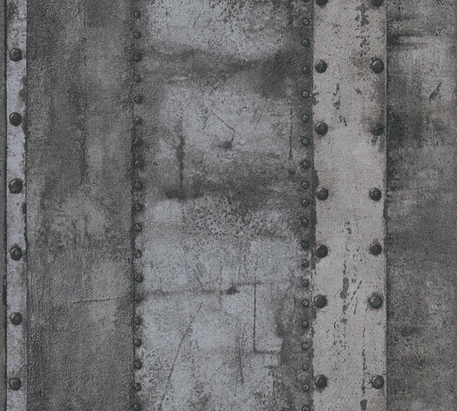 AS Creation Industrial 37743-4 - 377434 - Grijs / Zwart Behang