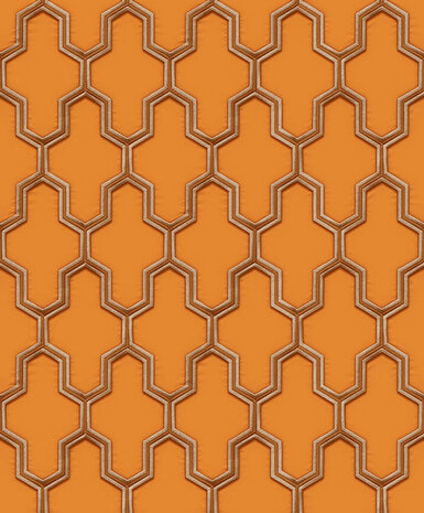 Dutch Wallcoverings Wall Fabric geometric orange WF121026 Behang