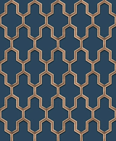 Dutch Wallcoverings Wall Fabric geometric blue WF121027 Behang