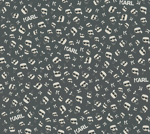 AS Creation Karl Lagerfeld Ikonik 37843-7 - 378437 - Beige / Zwart Behang