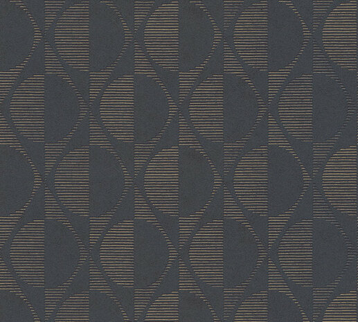 AS Creation Pop Style 37478-1 - 374781 - Zwart / Goud Behang