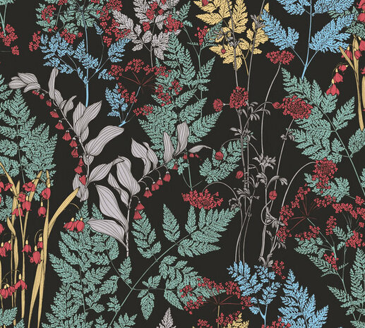 AS Creation AP Floral Impression 37751-1 - 377511 - Zwart / Groen Behang