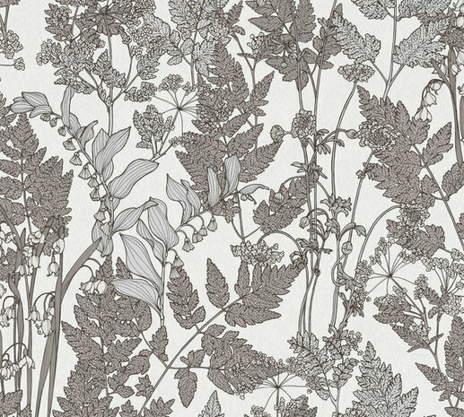 AS Creation AP Floral Impression 37752-1 - 377521 - Grijs / Wit Behang