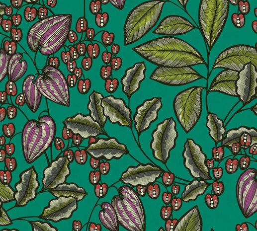 AS Creation AP Floral Impression 37754-7 - 377547 - Groen / Rood Behang