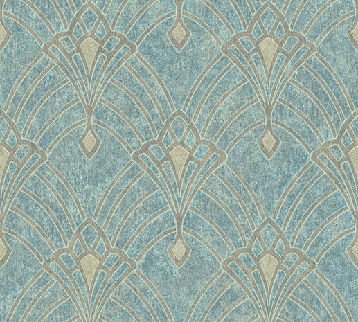 AS Creation Mata Hari 38094-2 - 380942 - Blauw / Bruin Behang