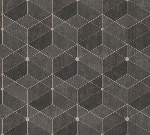 AS Creation Titanium 3 38202-4 - 382024 - Zwart / Goud Behang