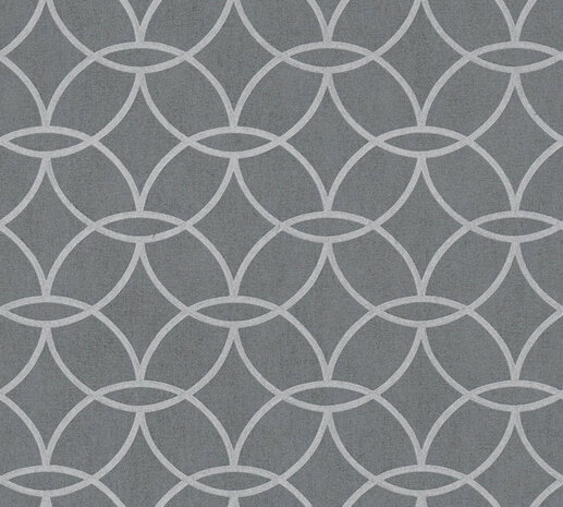 AS Creation Villa 37564-5 - 375645 Grijs Geometrisch / Zilver Behang