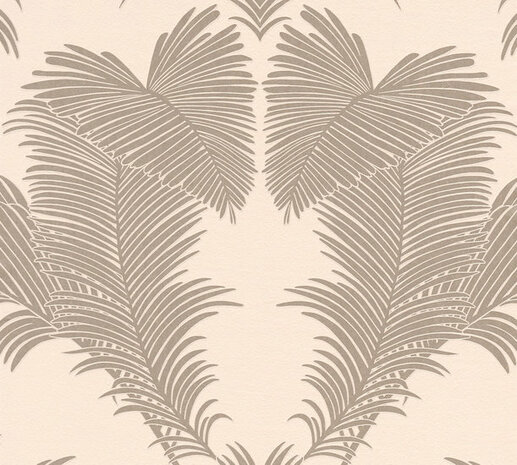 AS Creation Trendwall 2 - 37959-1 - 379591 Beige Palmblad / Zilver Behang