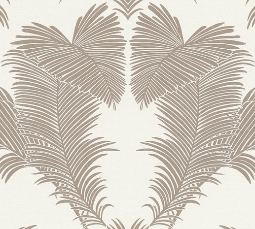 AS Creation Trendwall 2 - 37959-2 - 379592 Wit Palmblad / Zilver Behang