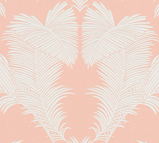 AS Creation Trendwall 2 - 37959-6 - 379596 Roze Palmblad / Wit Behang