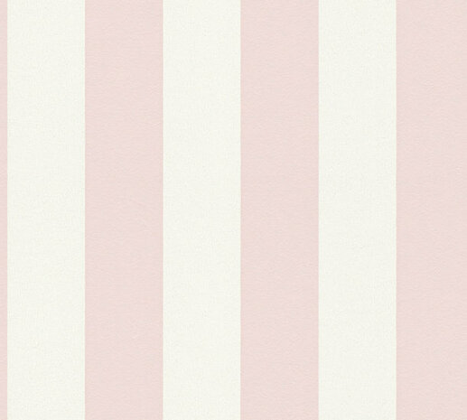 AS Creation Trendwall 2 - 38101-3 - 381013 Roze Streep / Wit Behang