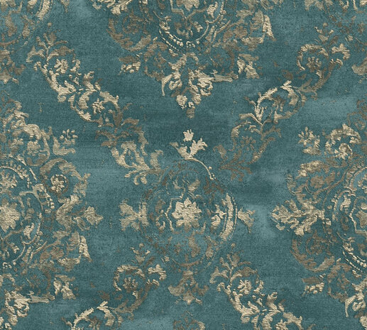 AS Creation My Home My Spa 38707-3 - 387073 Blauw / Groen / Goud Behang