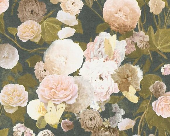 AS Creation Paradise Garden 36717-1 - Roze / Groen Behang