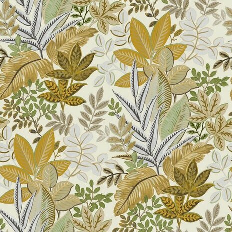 Noordwand Flora 18507 Groen - Geel - Metallic Behang