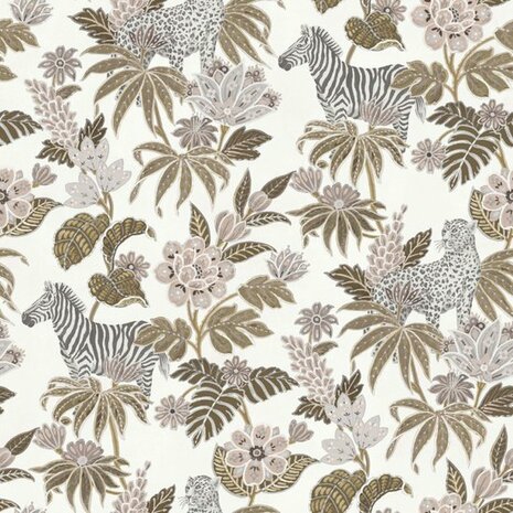 Noordwand Flora 18521 Grijs - Metallic - Wit Behang