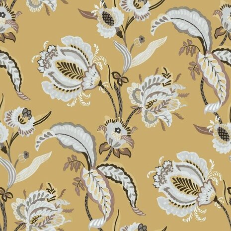 Noordwand Flora 18552 Geel - Grijs Behang
