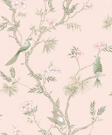 Noordwand Secret Garden G78493 Roze - Groen Behang