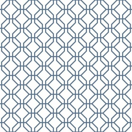 Noordwand Secret Garden G78526 Blauw - Wit Behang