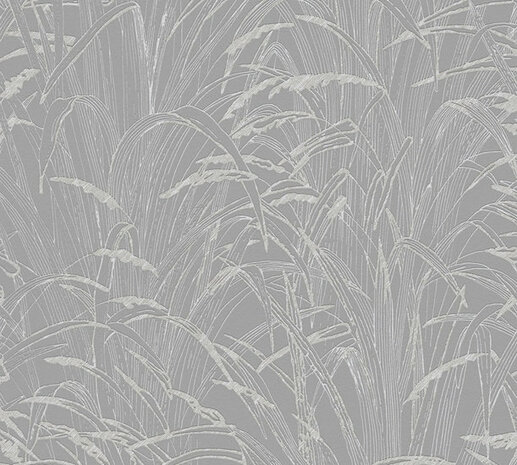 AS Creation #Hygge 38600-1 - 386001 Metallic Bloemrijk - Grijs / Zilver Behang