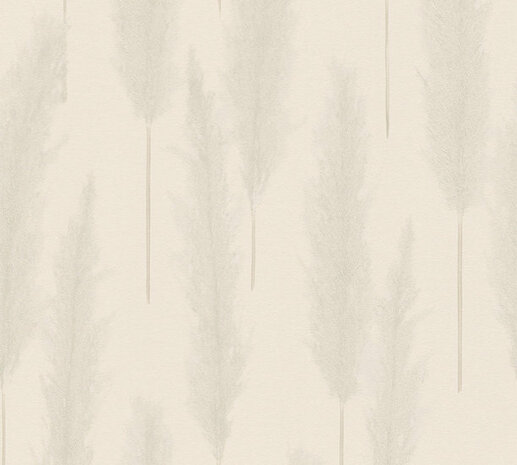 AS Creation #Hygge 38631-1 - 386311 Grijs Bloemrijk - Creme Behang