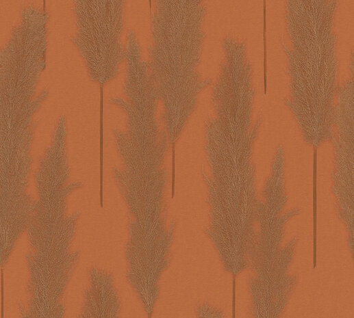 AS Creation #Hygge 38631-5 / 386315 Metallic Bloemrijk - Oranje Behang
