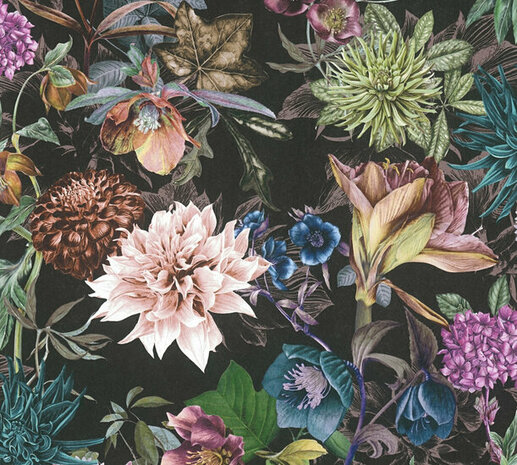 AS Creation Dream Flowery 38175-7 - 381757 - Multicolour / Zwart Behang