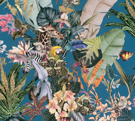 AS Creation Dream Flowery 38176-4 - 381764 - Multicolour / Blauw Behang