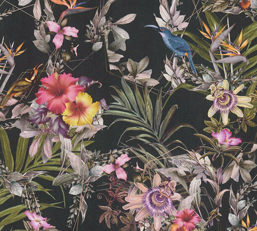 AS Creation Dream Flowery 38178-1 - 381781 - Multicolour / Zwart Behang
