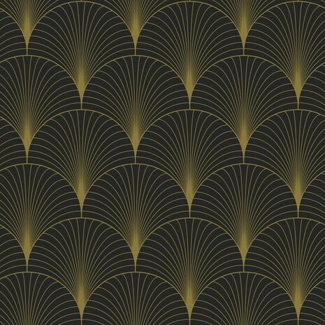 Esta Home Bloom Zwart Goud 139457 Behang