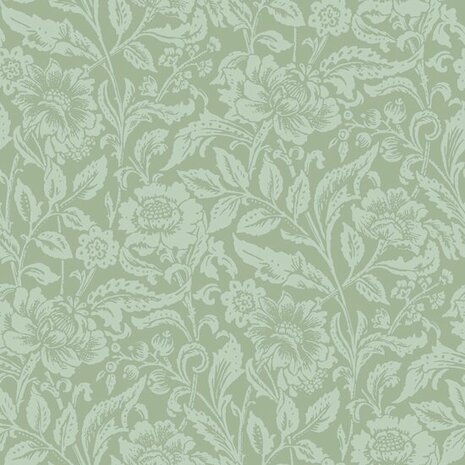 Esta Home Vintage Flowers groen 139428 - Groen Behang