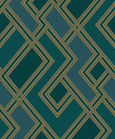 Dutch Wallcoverings Asperia 177504 groen - goud Behang