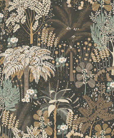 Dutch Wallcoverings Asperia A54801 groen - goud Behang