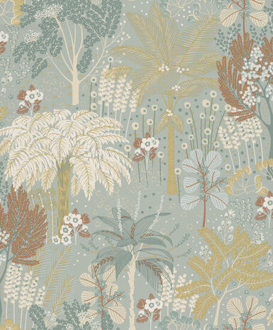 Dutch Wallcoverings Asperia A54802 groen - goud Behang