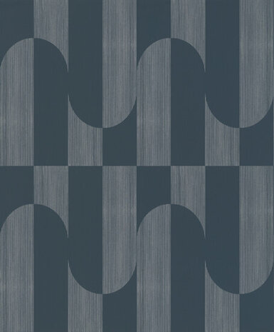 Dutch Wallcoverings Asperia A55703 donkerblauw - zilver Behang