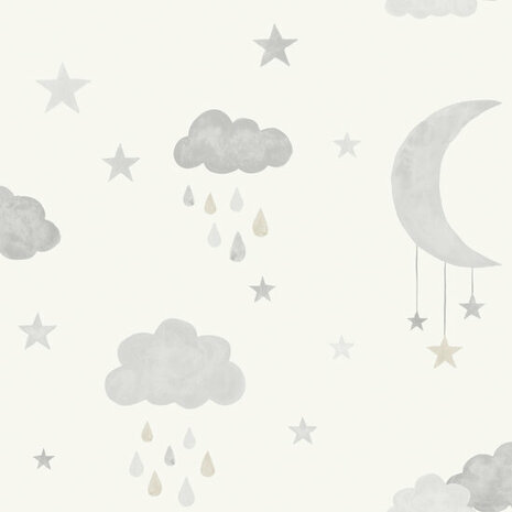 Dutch Wallcoverings Little Kids JS2211 grijs - wit Behang