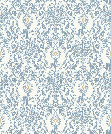 Dutch Wallcoverings Little Kids JS3304 blauw - wit Behang