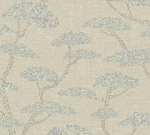 AS Creation Nara 38741-1 - 387411 Beige / Blauw Behang