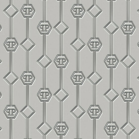 Dutch Wall Decor Philipp Plein Z8099 Grijs / Zilver Behang