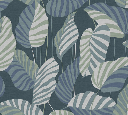 AS Creation Antigua 39094-4 - 390944 Blauw / Groen Behang