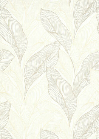 fashion for walls bladeren wit goud taupe vlies Behang